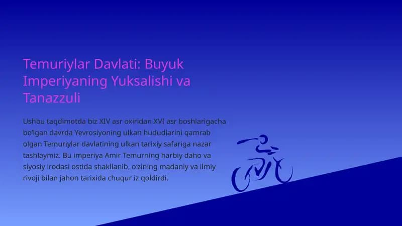 Temuriylar Davlati: Buyuk Imperiyaning Yuksalishi va Tanazzuli