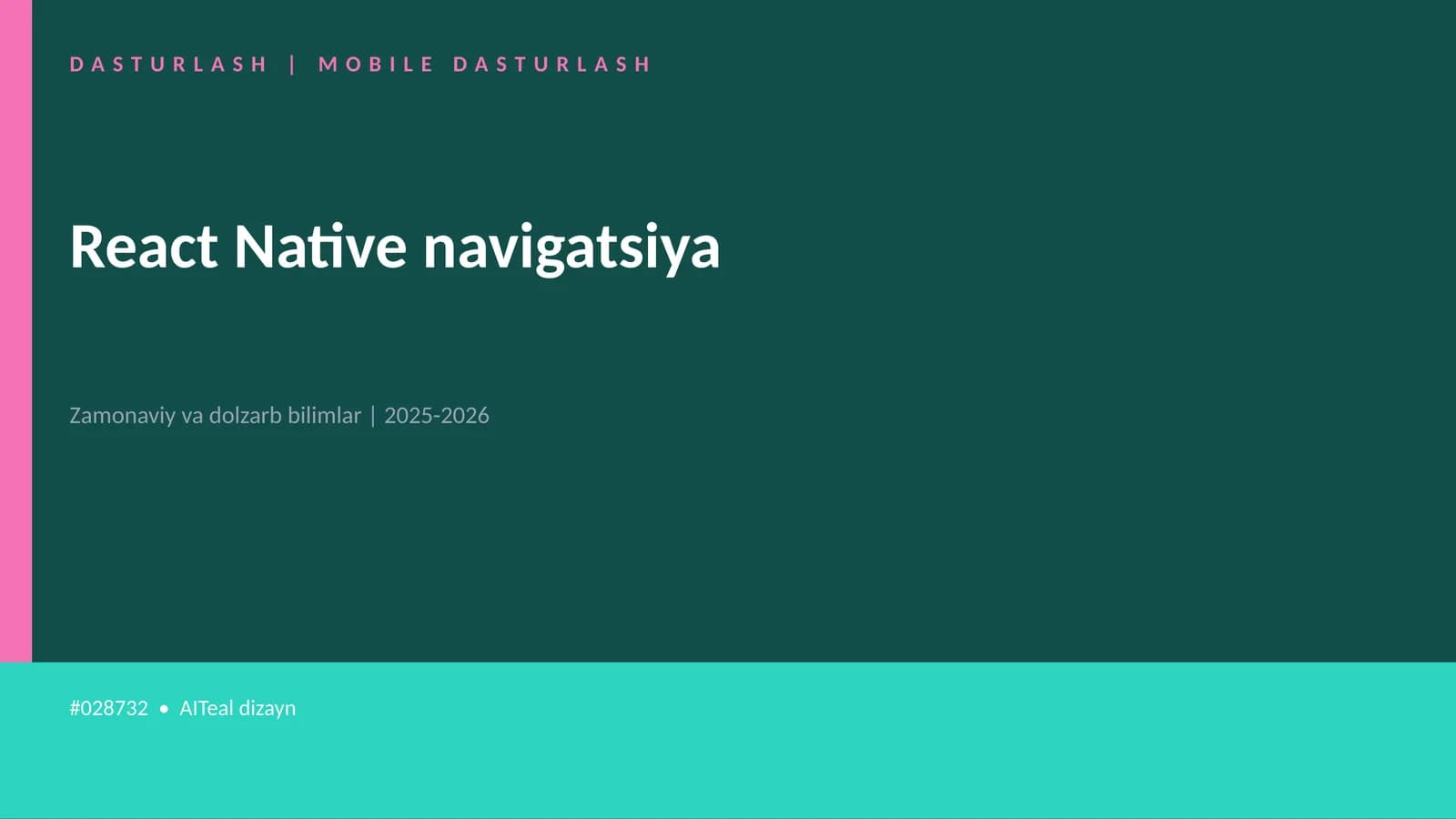 React Native navigatsiya