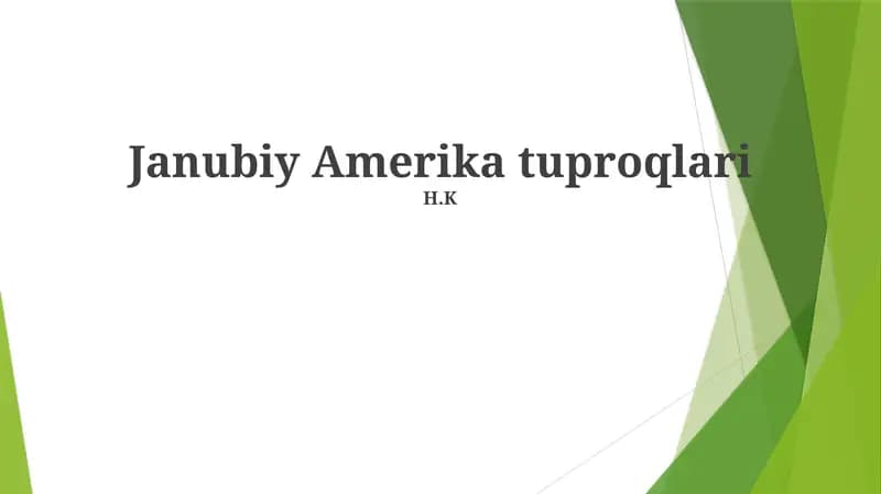 Janubiy Amerika tuproqlari