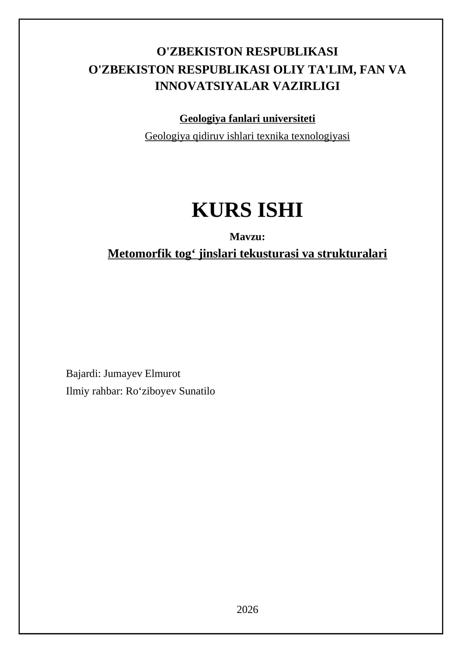 Metomorfik togʻ jinslari tekusturasi va strukturalari