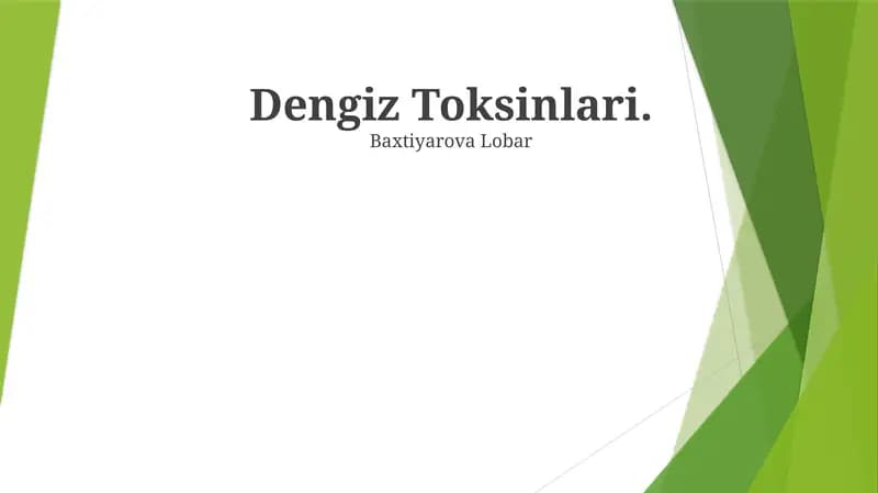 Dengiz Toksinlari