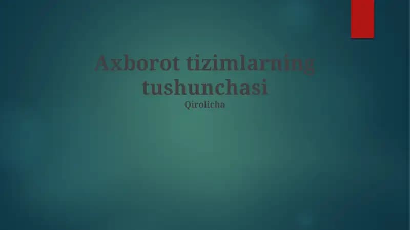 Ma'lumotlarni boshqarish tizimlari