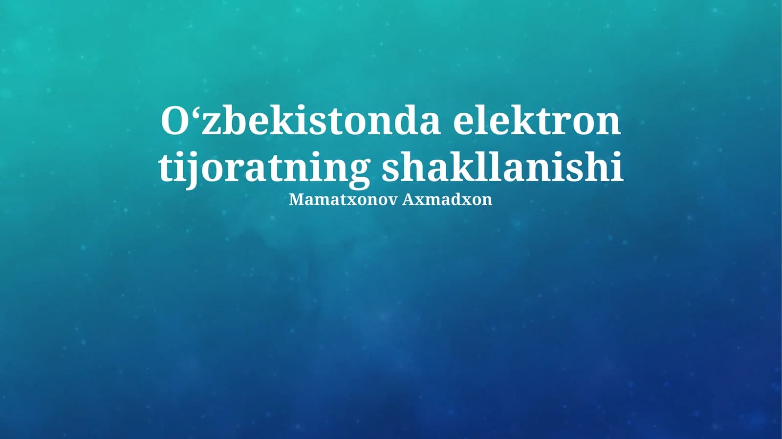 Elektron tijoratning shakllanishi