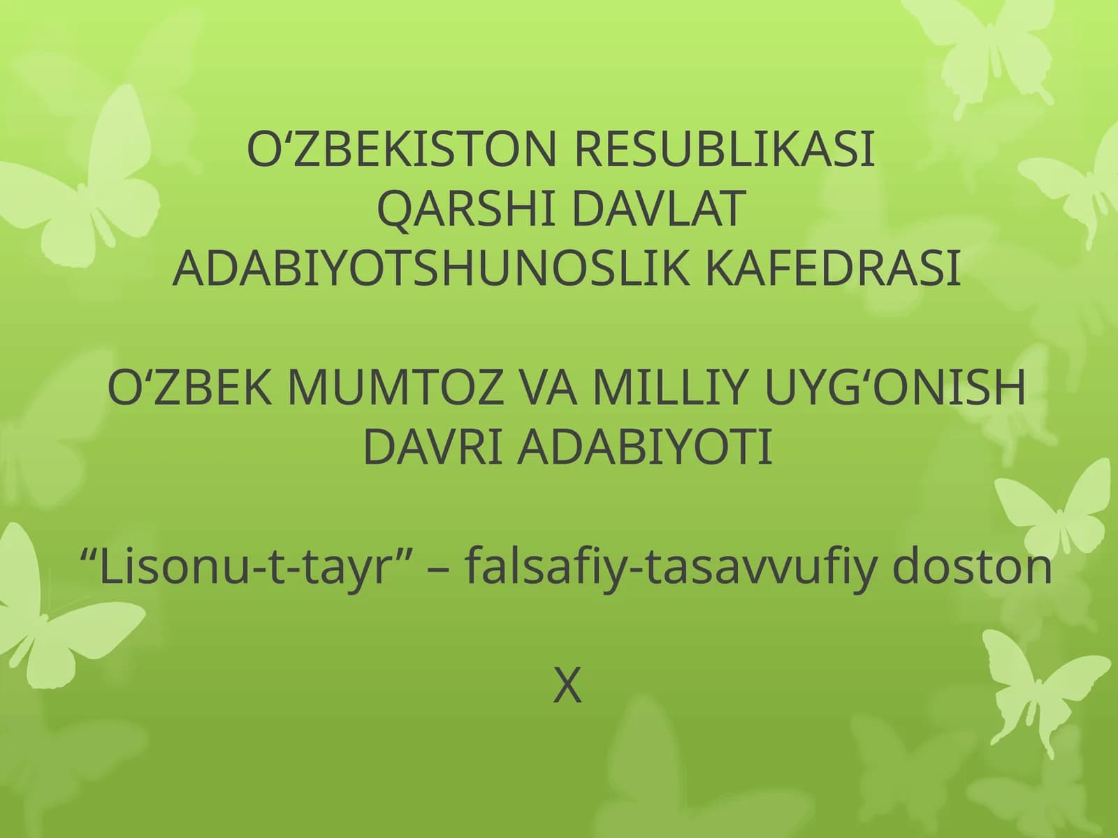 "Lisonu-t-tayr" - falsafiy-tasavvufiy doston