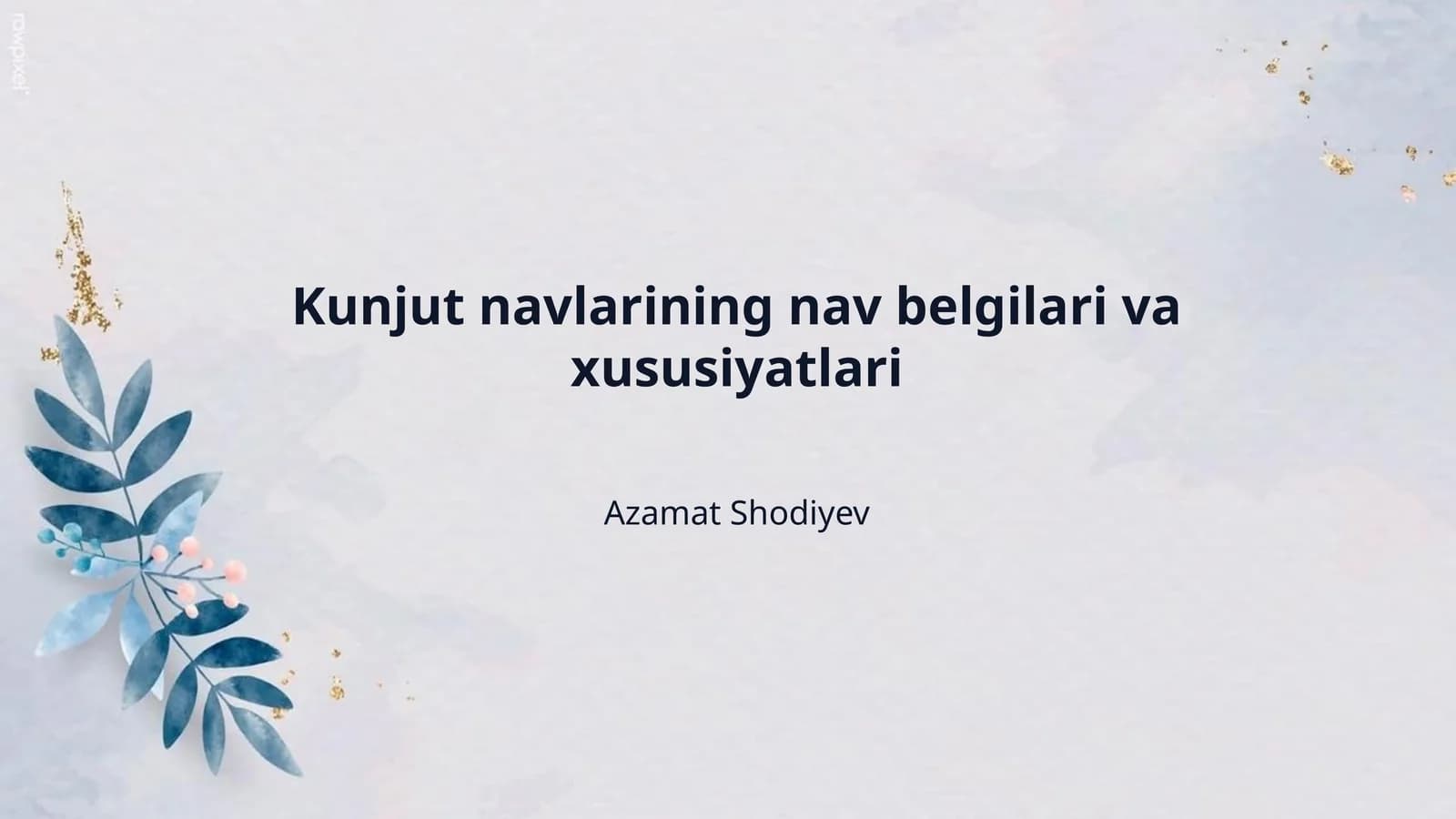 Kunjut navlarining nav belgilari va xususiyatlari