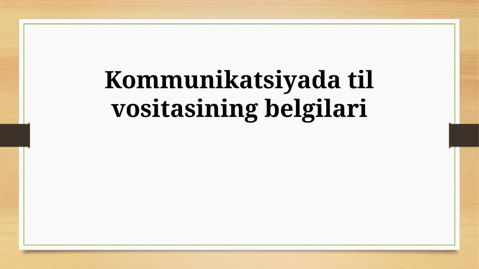 Kommunikatsiyada til vositasining belgilari