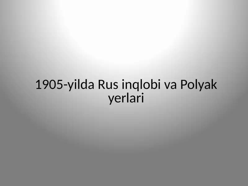 1905-yilda Rus inqlobi va Polyak yerlari