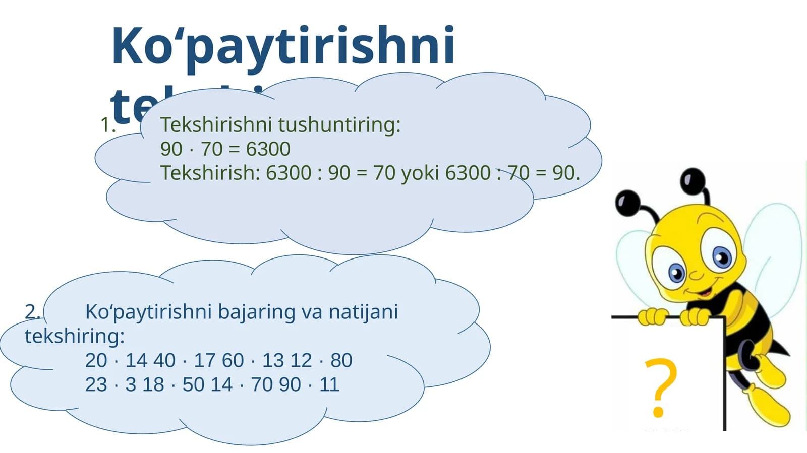 Ko‘paytirishnitekshirish