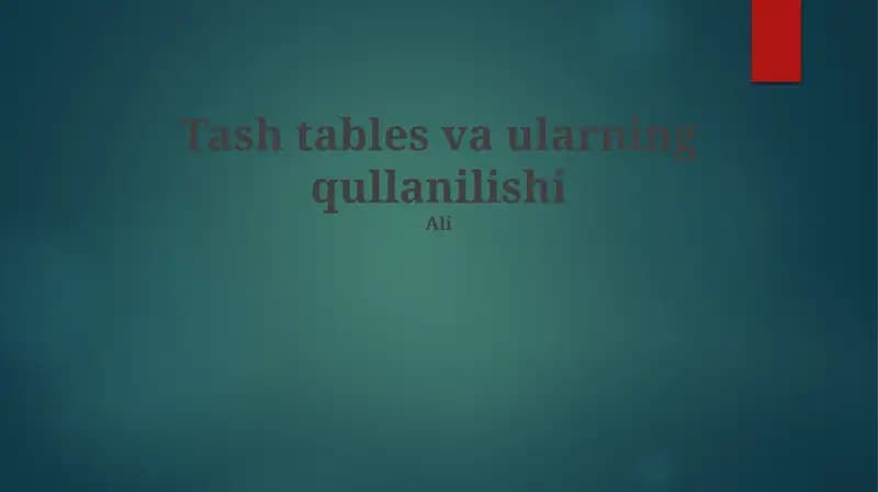 Ko'paytirish jadvallarini o'zlashtirish