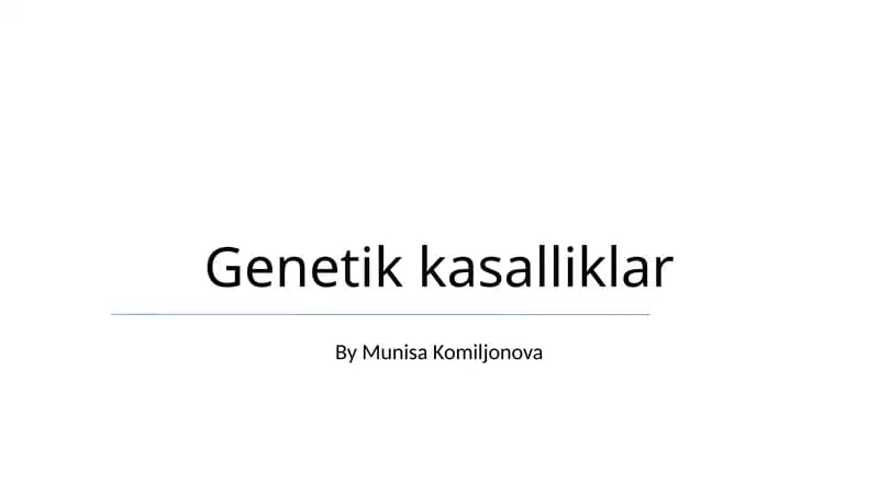 Genetik kasalliklar