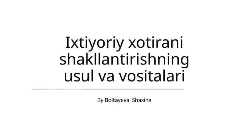 Samarali Xotira Mashqlari va Texnikalari