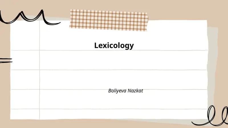 Lexikologiya