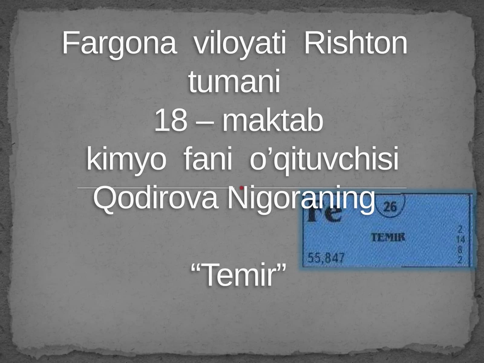 Temir kimyoviy-xossalari