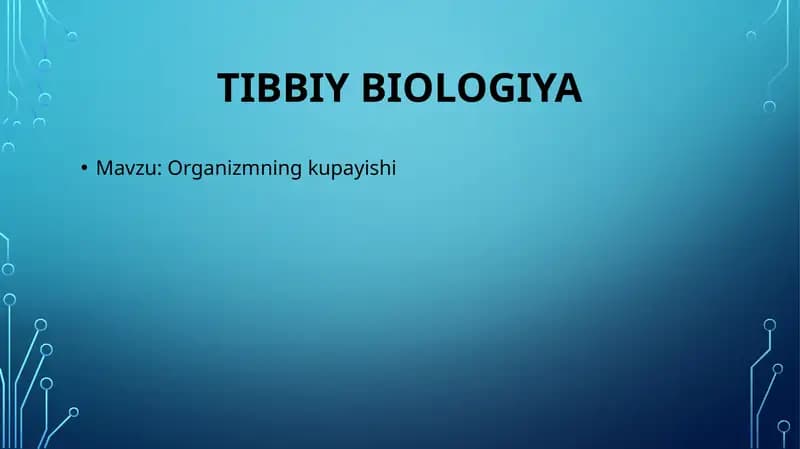 Organizmning kupayishi