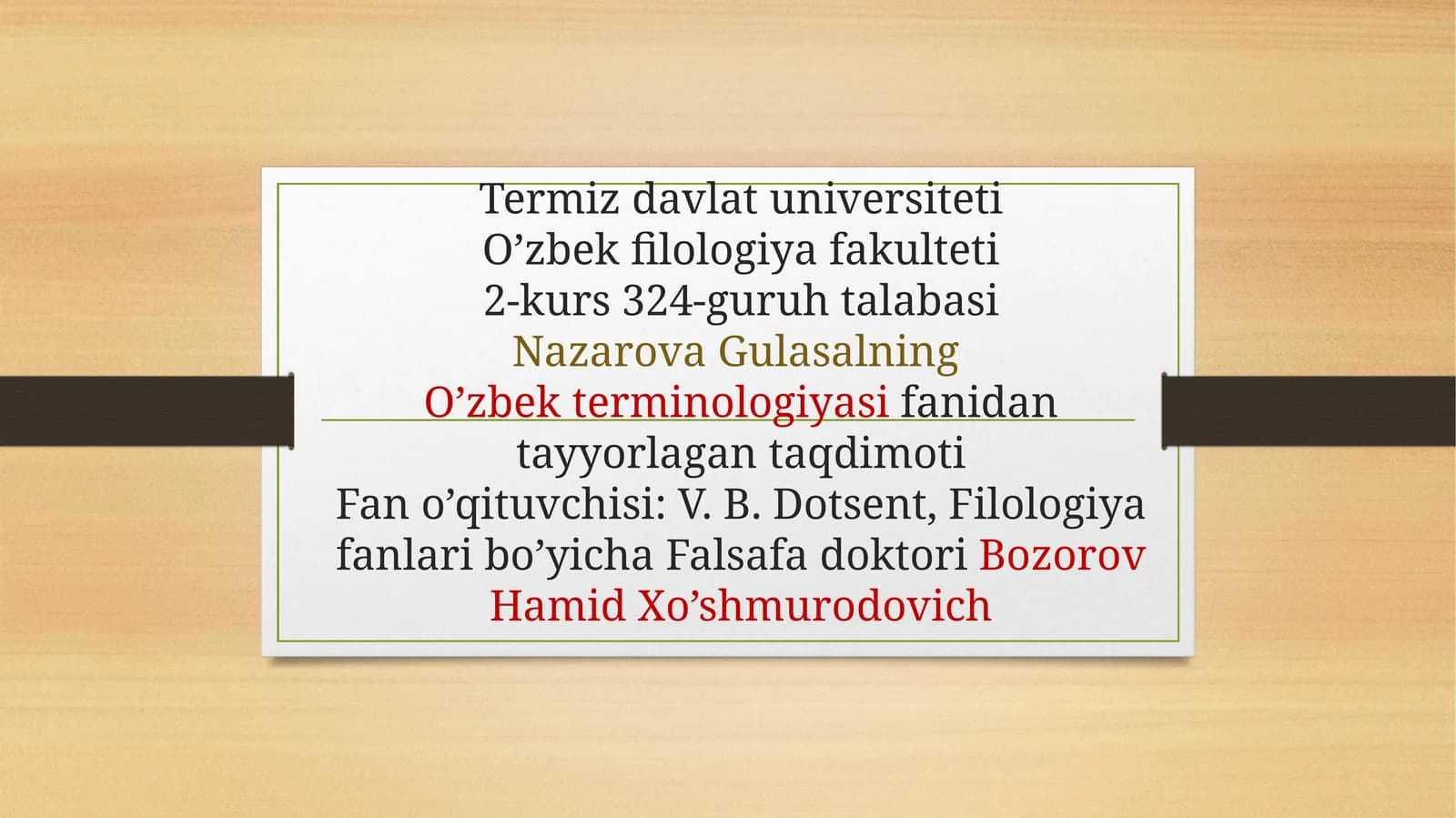 Xalq xo’jaligidagi yangi sohalarning o’zbek terminologiyasi va roli