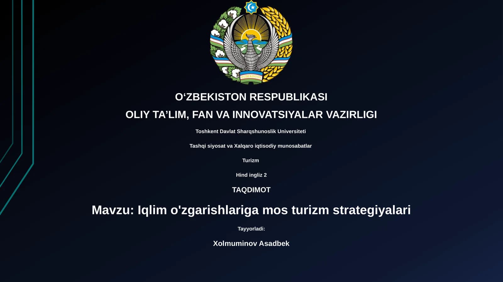Iqlim o'zgarishlariga mos turizm strategiyalari