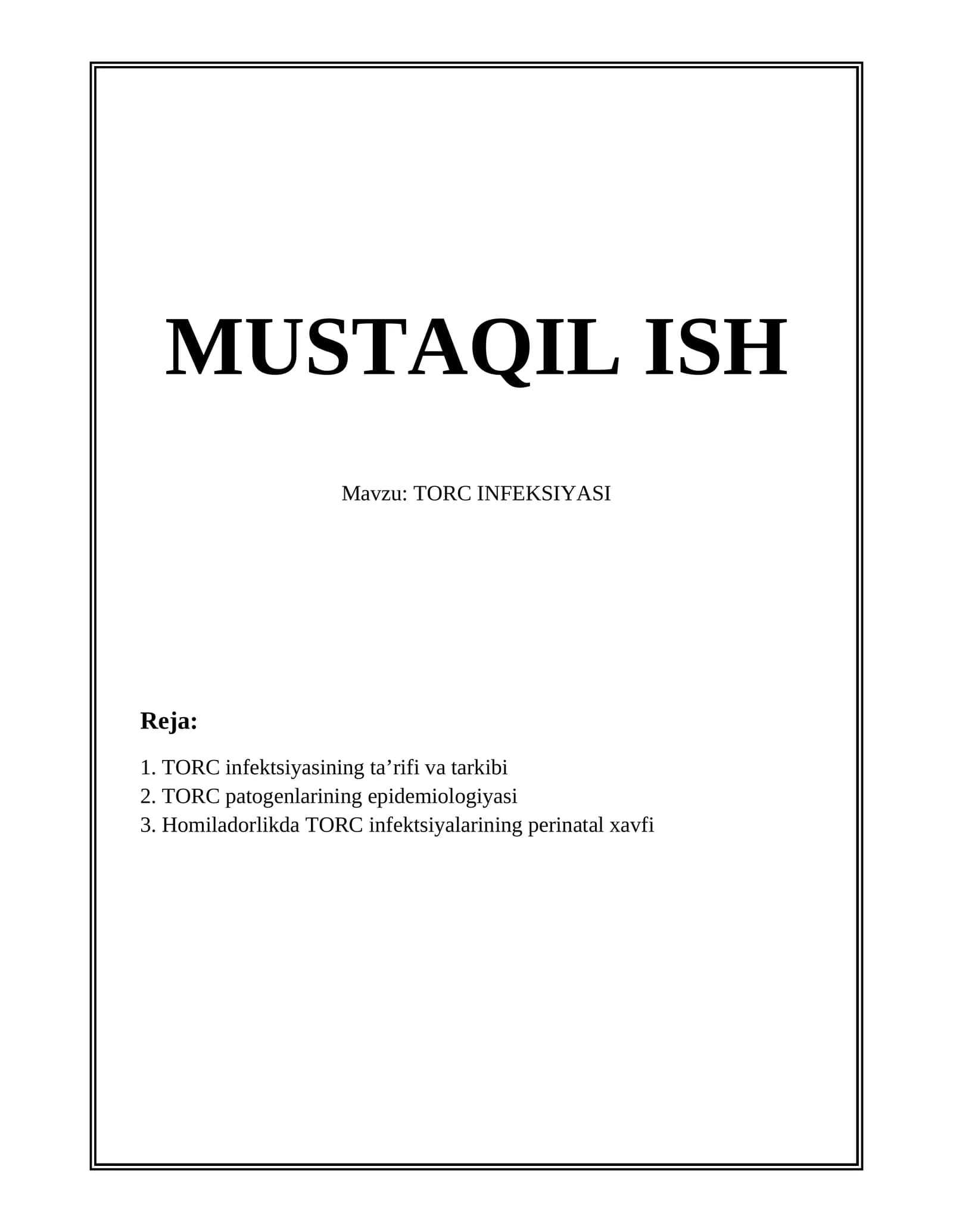 TORC INFEKSIYASI