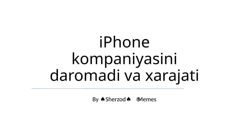 iPhone daromadi va xarajati
