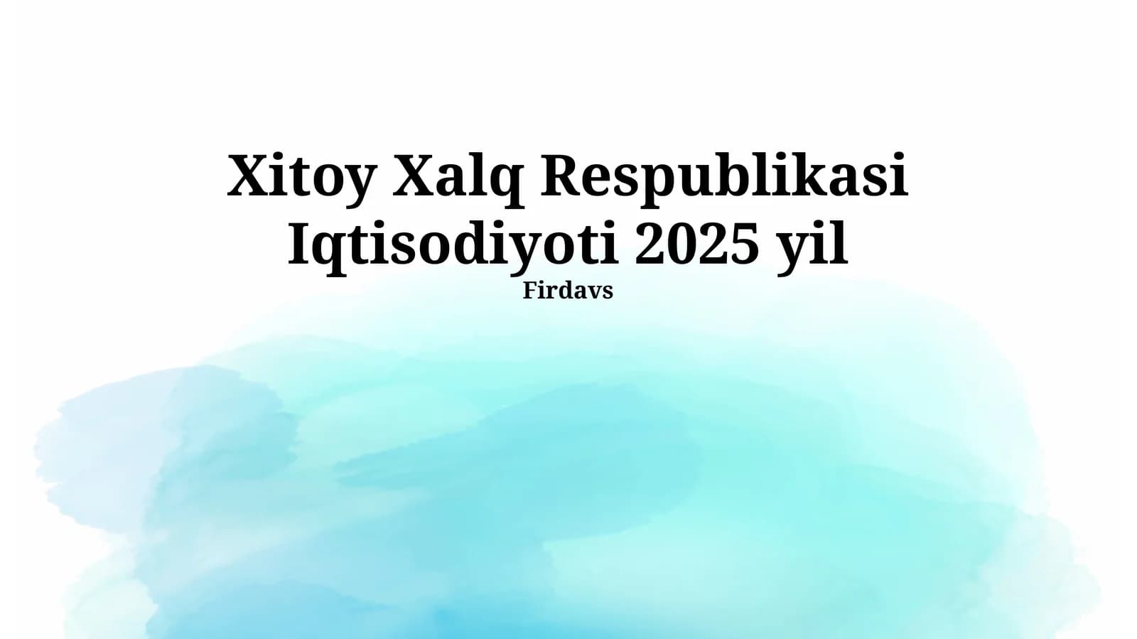 Xitoy Xalq Respublikasi Iqtisodiyoti 2025 yil