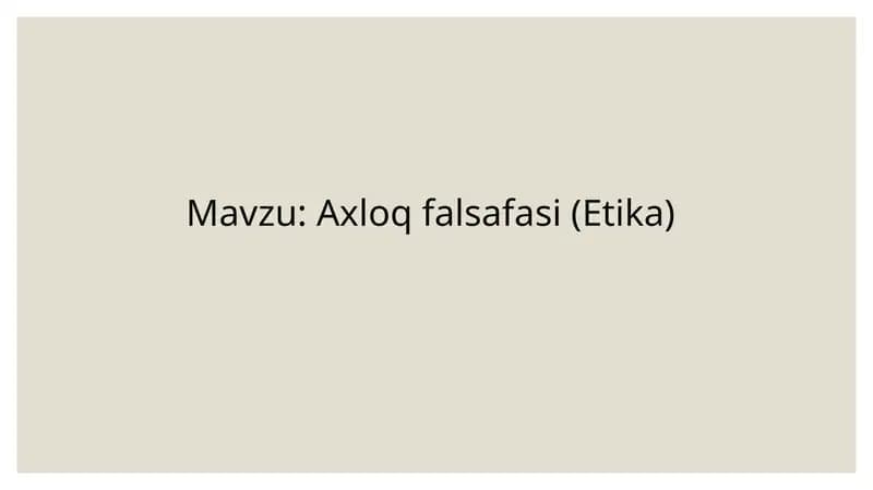 Axloqfalsafasi (Etika)