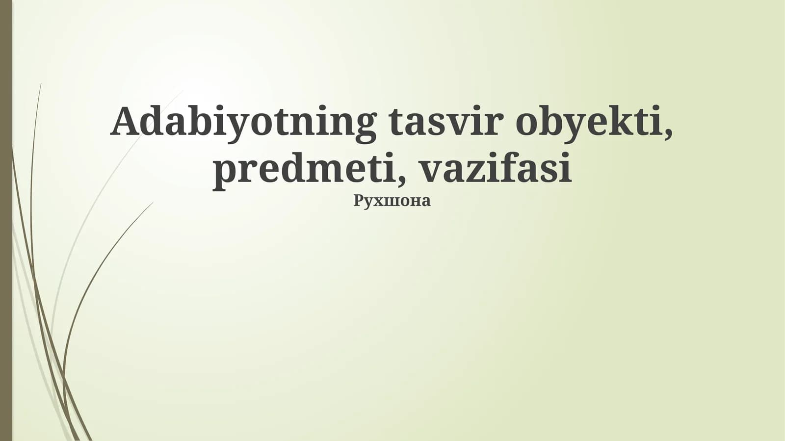 Adabiy Tasvirning Mohiyati: Obyekt, Subyekt va Funksiya