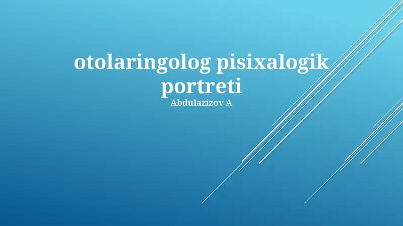 Otolaringolog Pisixalogik Portreti