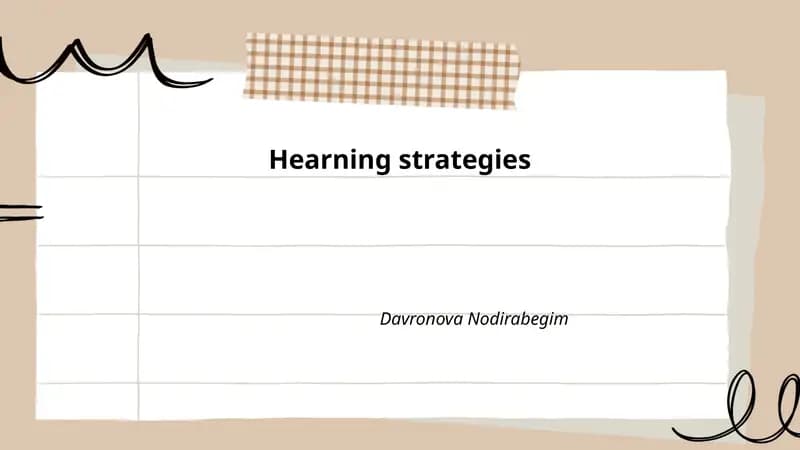 Hearning strategies