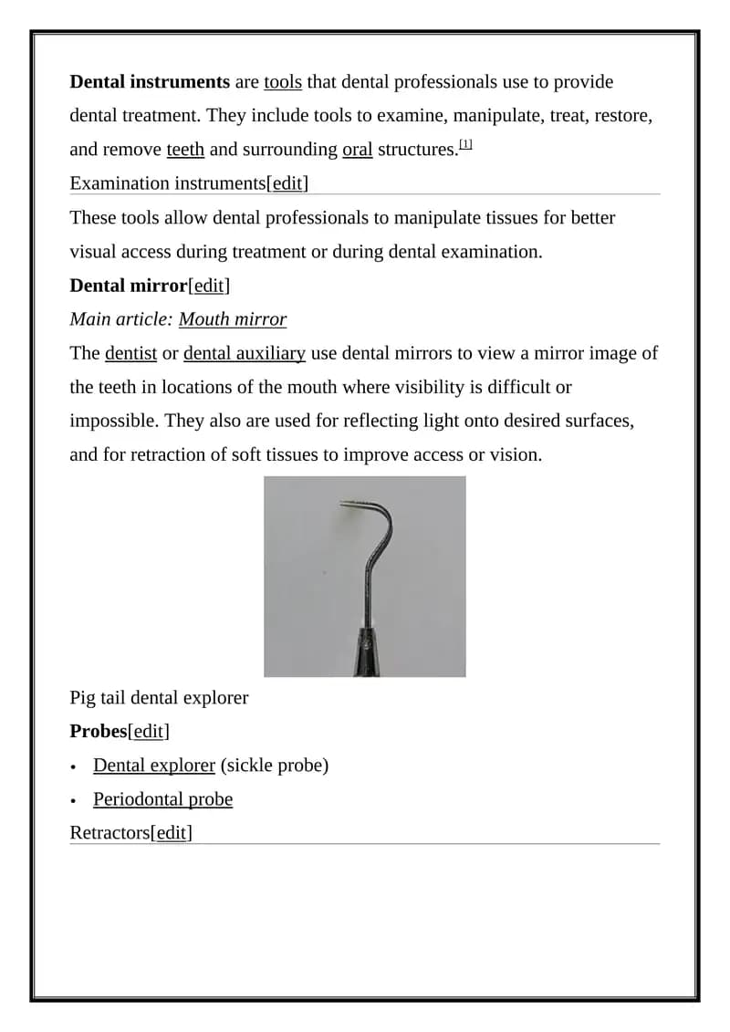 Dental instruments