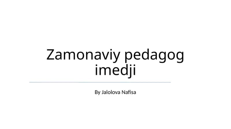 Zamonaviy pedagog imedji