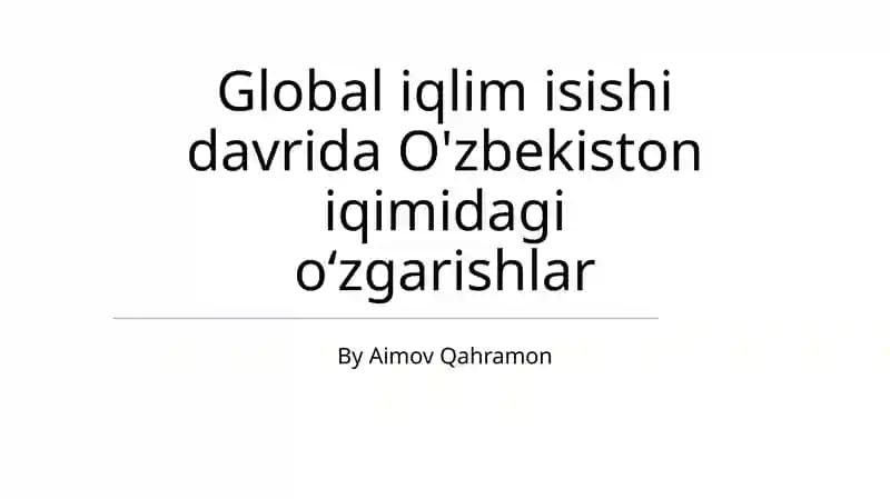 Yog'ingarchilikning O'zgarishi va Qurg'oqchilik