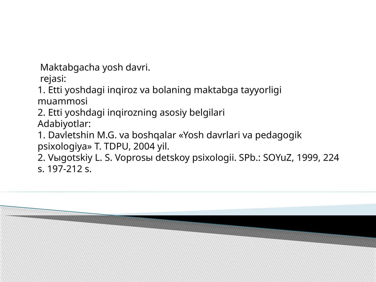 Maktabgacha yosh davri