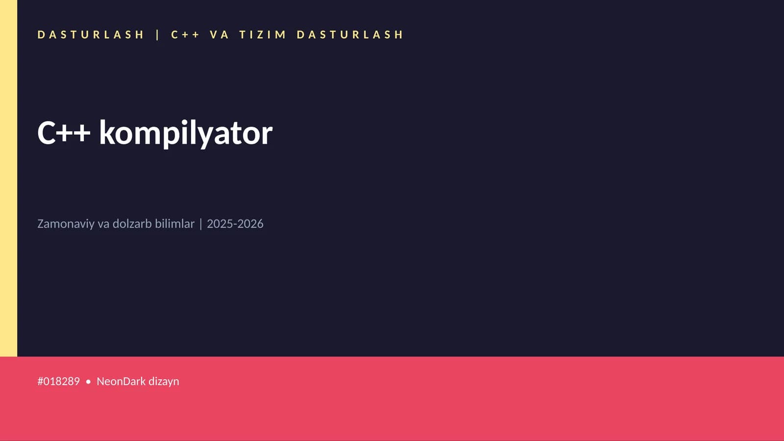 C++ VA TIZIM DASTURLASH