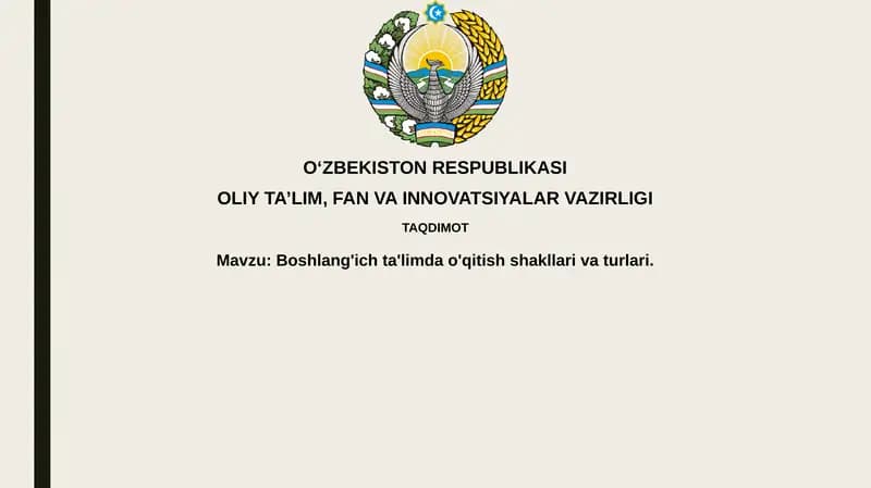 Boshlang'ichta'limdao'qitishshakllarivaturlari