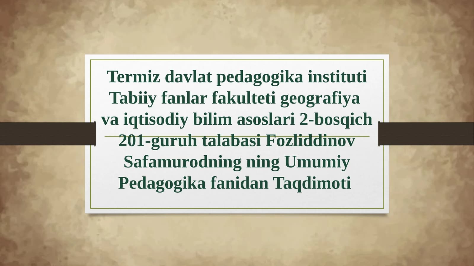 Imomal-buxoriyning pedagogik g‘oyalari