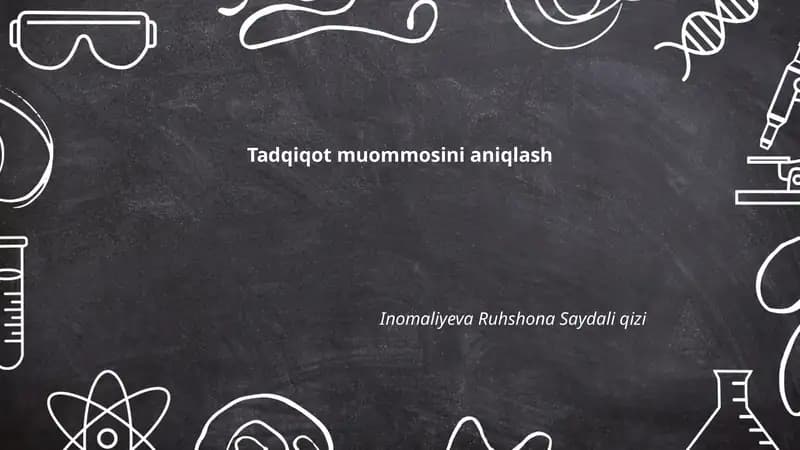 Tadqiqot muommasini aniqlash