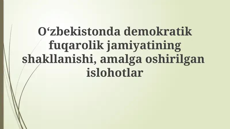 Fuqarolik Jamiyatining Shakllanishi