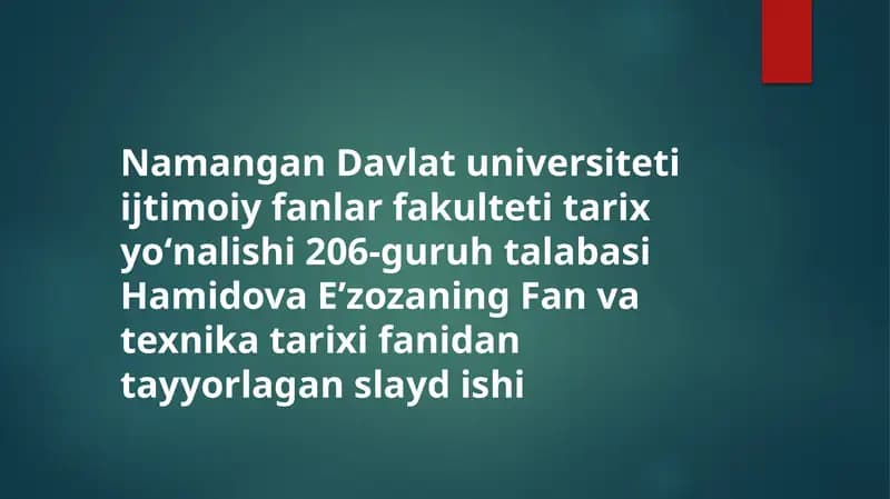 Tarix va texnika