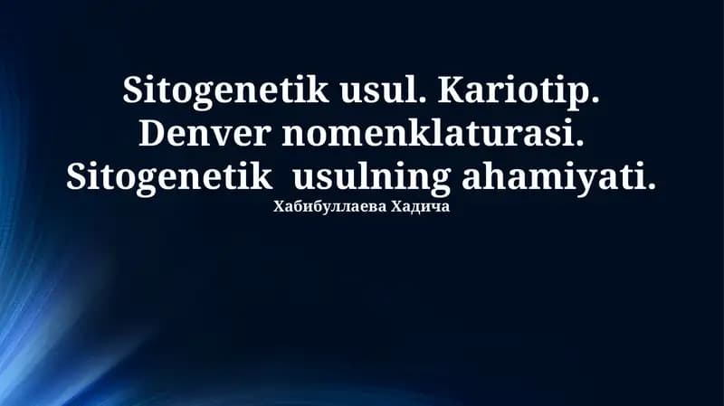Sitogenetik usul