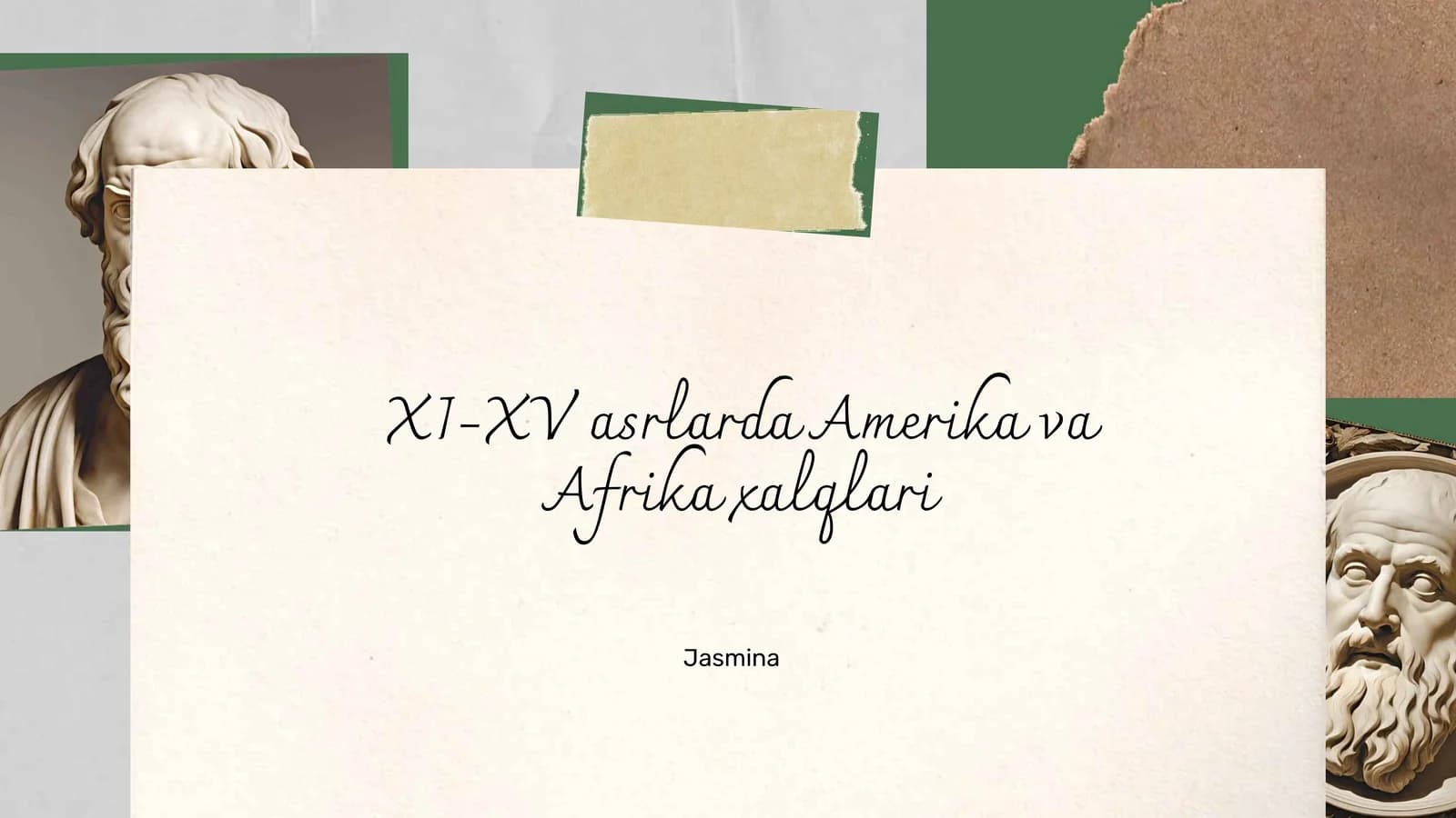 Jahon tarixi fani. 2kurs talabalari uchun. Mustaqil ta'lim topshiriği