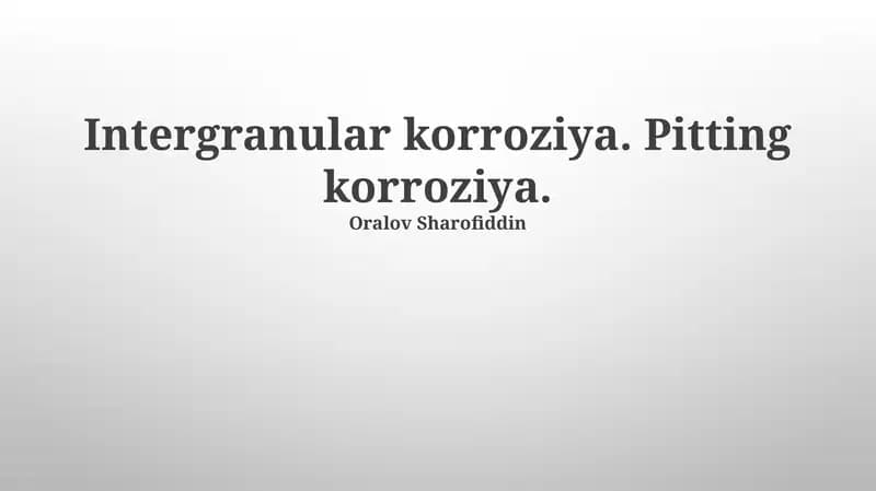 Donadoraro Korroziyasi