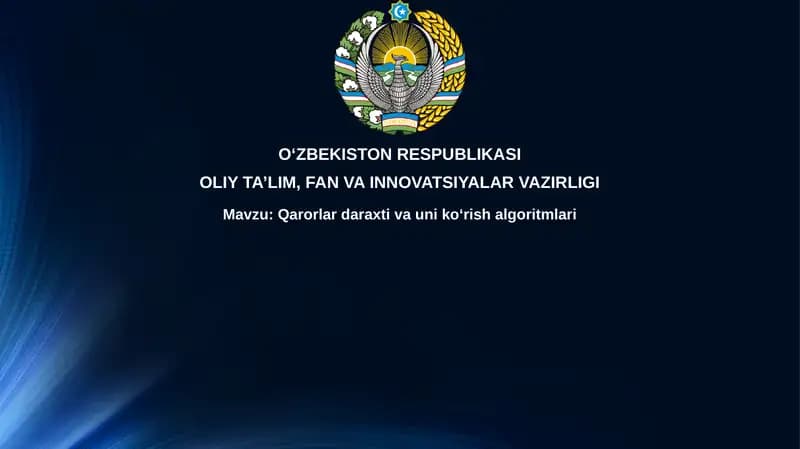 Qaror daraxtlari: Asoslar, Algoritmlar va Baholash