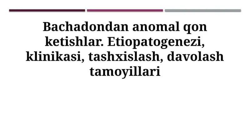 Bachadonning anormal qon ketishi: Ta'rif va epidemiologiya