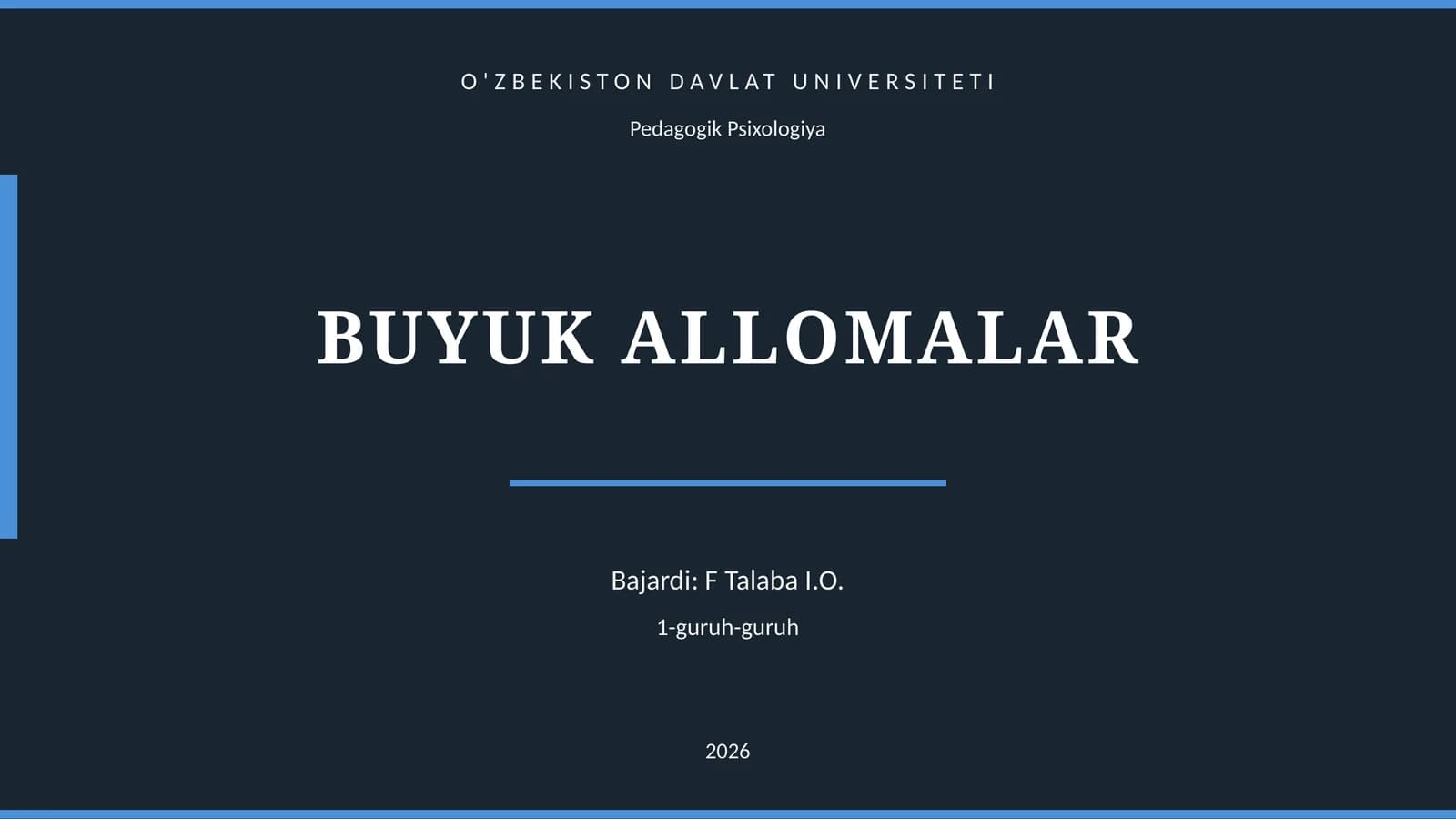 Pedagogik Psixologiya