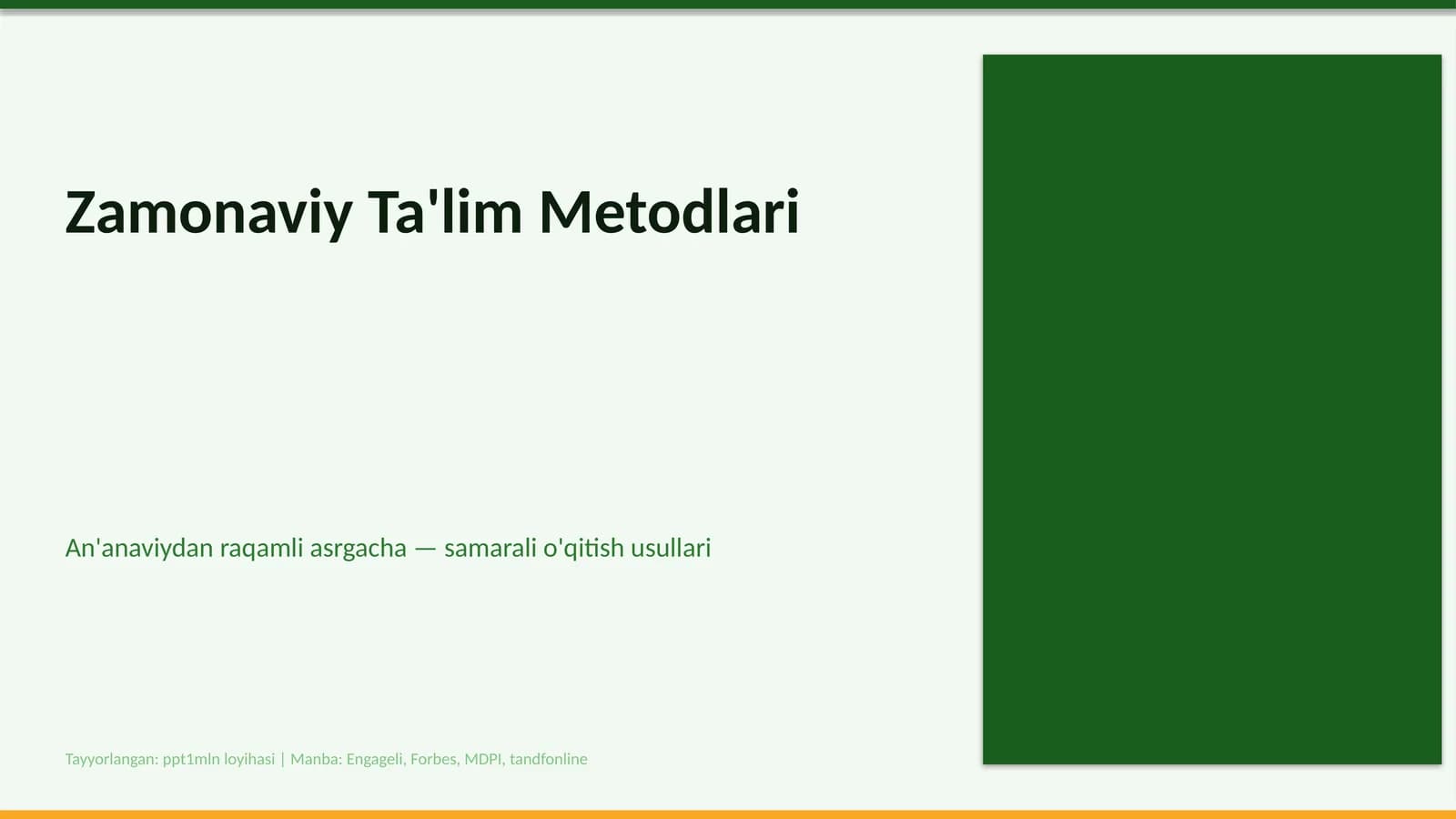 Zamonaviy Ta'lim Metodlari