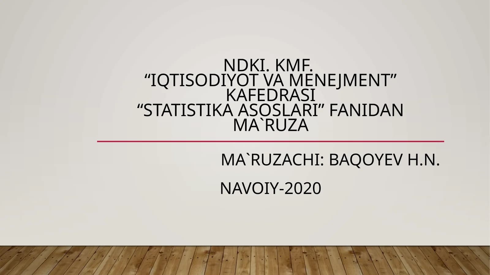 STATISTIKA ASOSLARI
