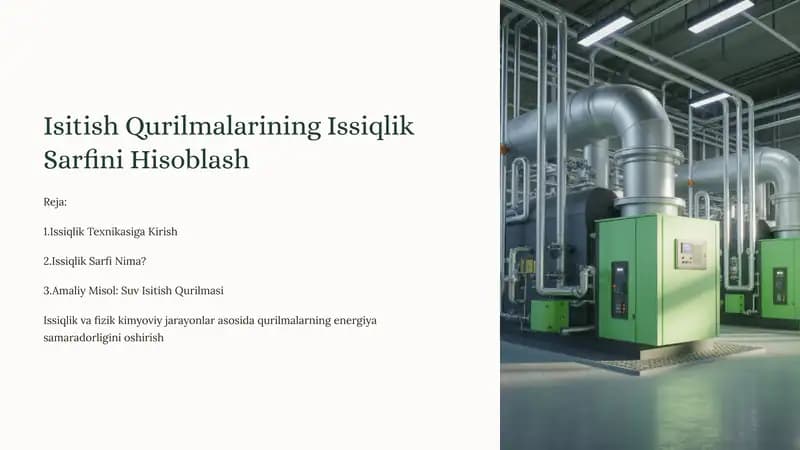 Isitish Qurilmalarining Issiqlik Sarfini Hisoblash