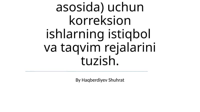 Koxlear implantli bolalar uchun korreksion ishlari