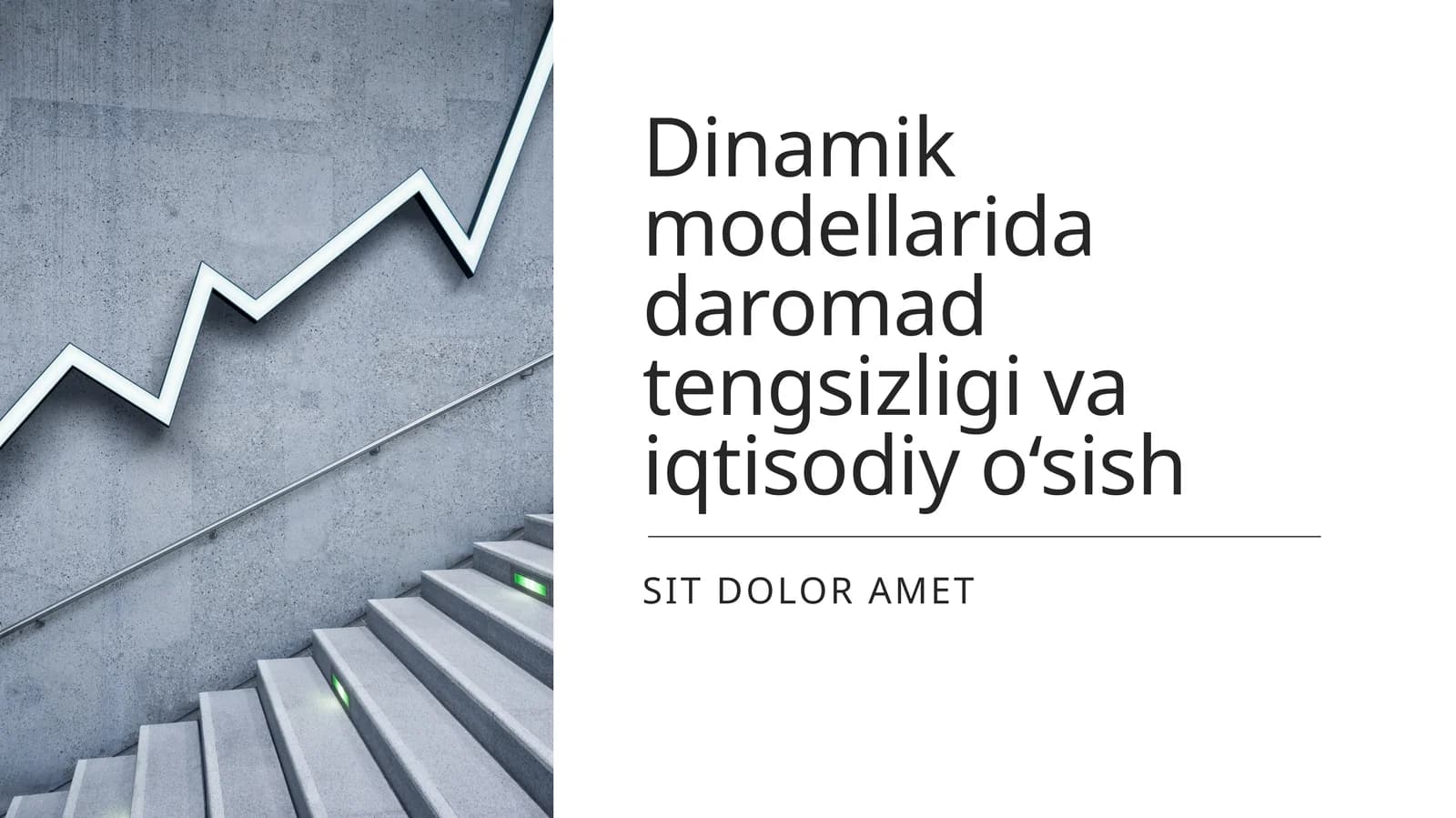 Dinamik modellarida daromad tengsizligi va iqtisodiy o‘sish