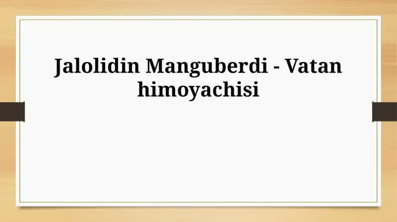 Jaloliddin Manguberdi - Vatan himoyachisi