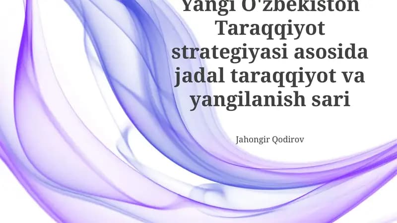 Yangi O'zbekiston Taraqqiyot strategiyasi